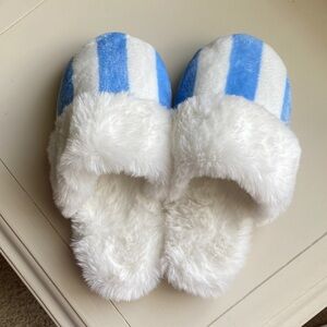 Cozy Blue and White Slippers
